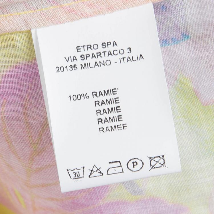 مملوكة مسبقًا Etro Yellow Floral Printed Long Sleeve Button Front Shirt S