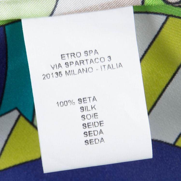 مملوكة مسبقًا Etro Multicolor Printed Silk Long Sleeve Button Front Shirt L