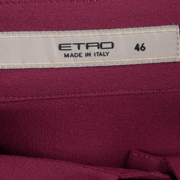 Pre Owned Etro Pink Silk Pintuck Detail Long Sleeve Blouse L