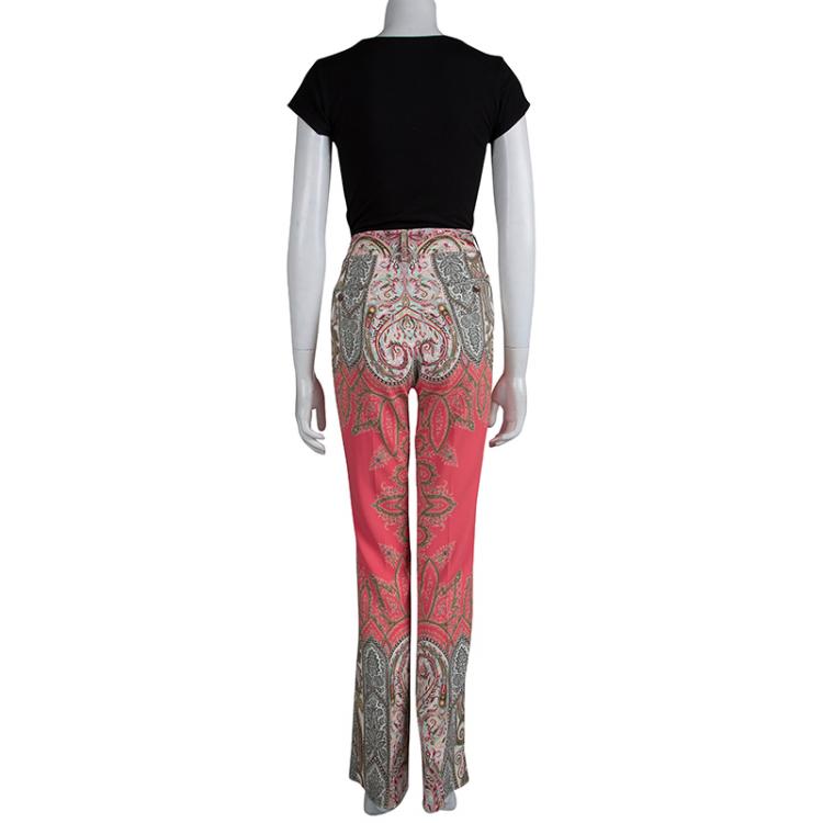 Pre Owned Etro Multicolor Paisley Printed Trousers L