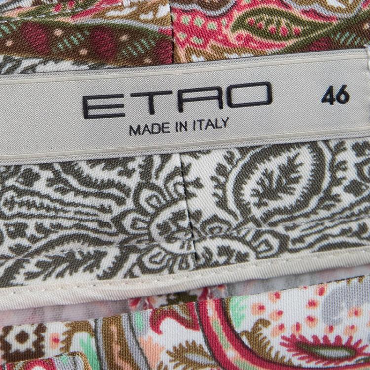 Pre Owned Etro Multicolor Paisley Printed Trousers L