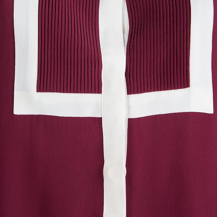 Pre Owned Etro Pink Silk Pintuck Detail Contrast Trim Long Sleeve Blouse L