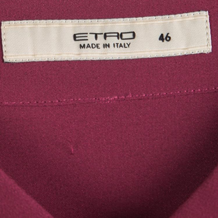 Pre Owned Etro Pink Silk Pintuck Detail Contrast Trim Long Sleeve Blouse L