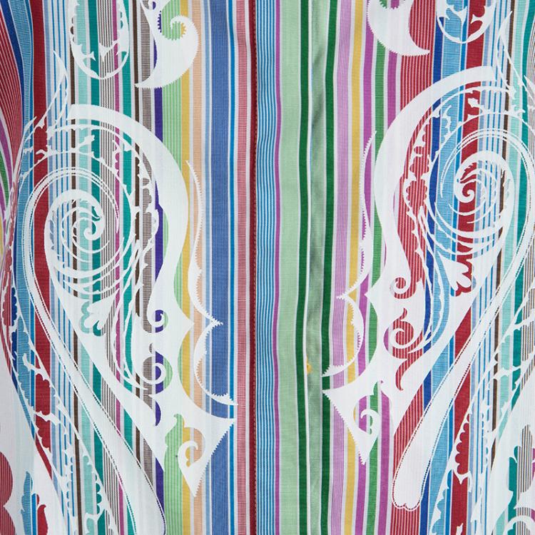 مملوكة مسبقًا Etro Multicolor Striped Printed Cotton Long Sleeve Shirt M