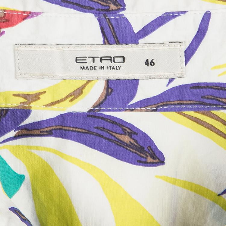 Pre Owned Etro Multicolor Floral Printed Long Sleeve Button Front Shirt L