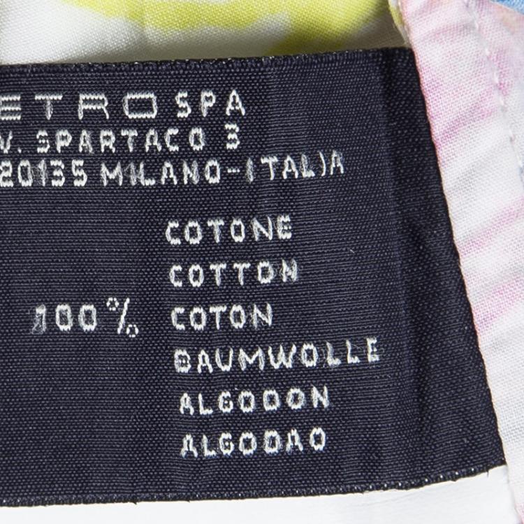 Pre Owned Etro Multicolor Paisley Printed Cotton Long Sleeve Shirt Dress M