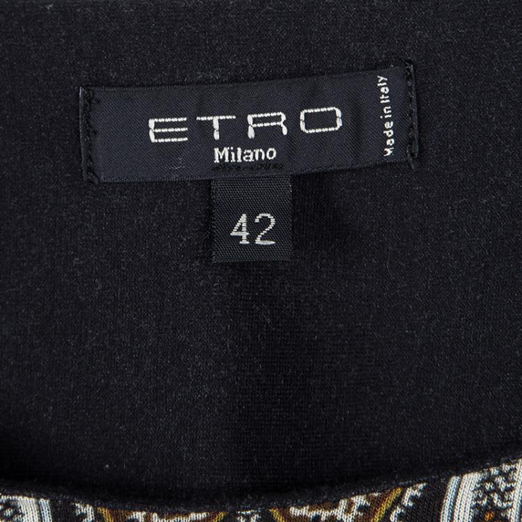 Pre Owned Etro Multicolor Ethnic Print Jersey Long Sleeve Top M