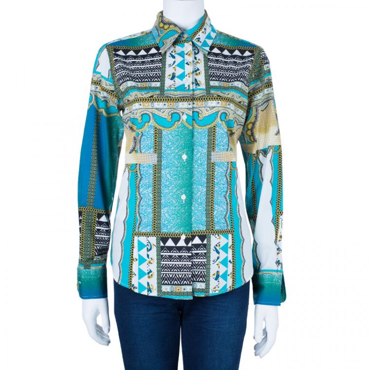 Pre Owned Etro Multi-Printed Cotton Shirt M