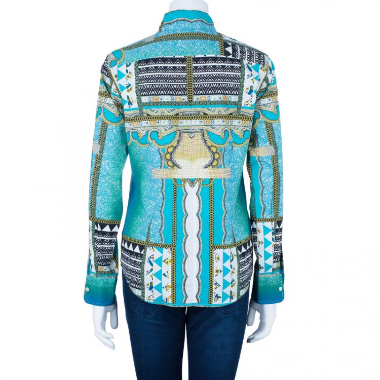 Pre Owned Etro Multi-Printed Cotton Shirt M