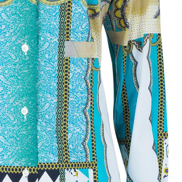 Pre Owned Etro Multi-Printed Cotton Shirt M