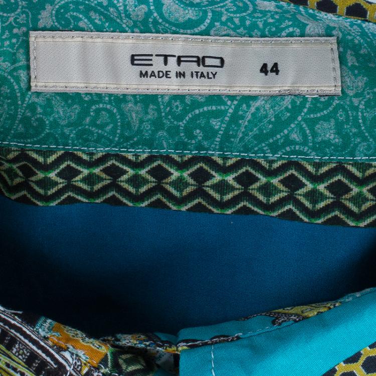 Pre Owned Etro Multi-Printed Cotton Shirt M