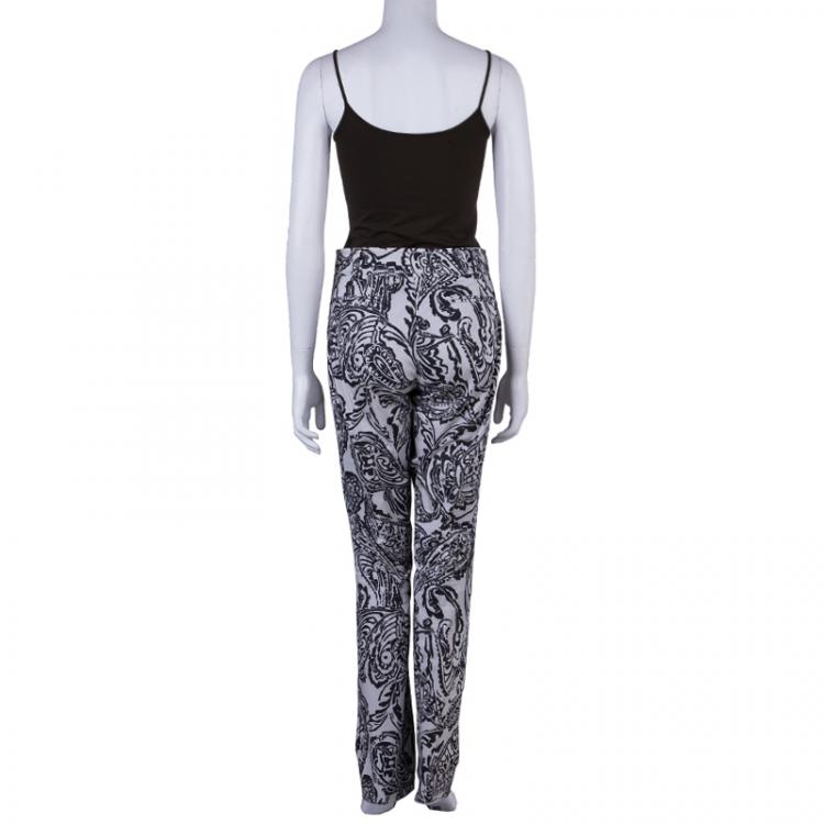 Pre Owned Etro Printed Denim Pants M