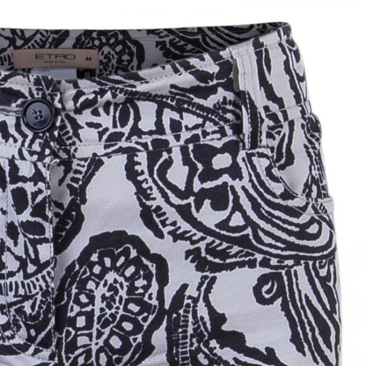 Pre Owned Etro Printed Denim Pants M