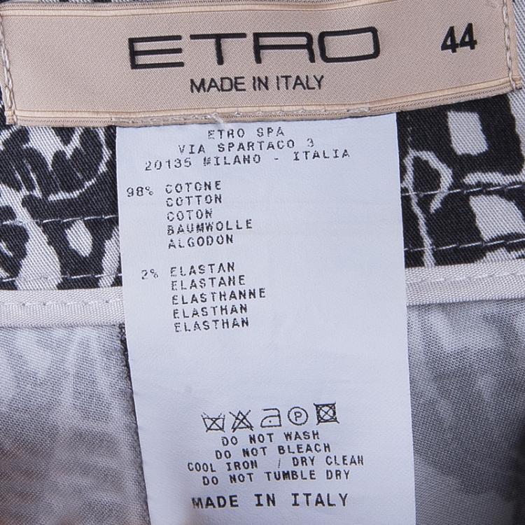 Pre Owned Etro Printed Denim Pants M