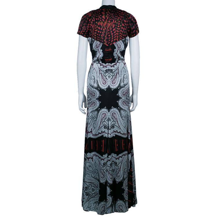 Pre Owned Etro Multicolor Printed Silk Gown M