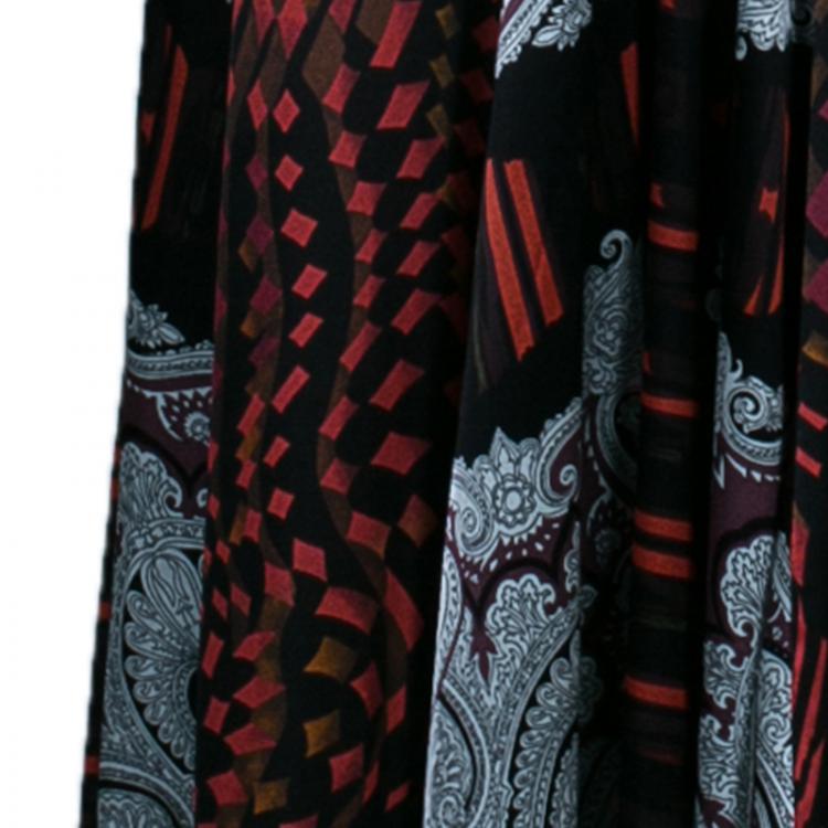 Pre Owned Etro Multicolor Printed Silk Gown M