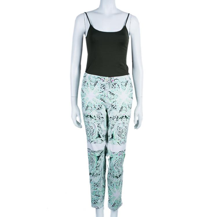 Pre Owned Etro Printed Tapered Pants L