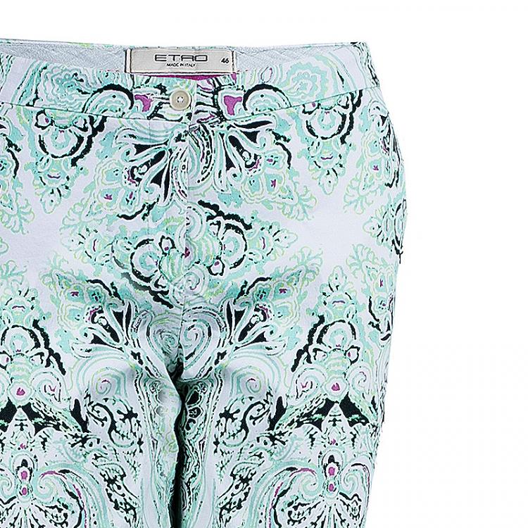 Pre Owned Etro Printed Tapered Pants L