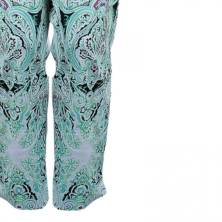 Pre Owned Etro Printed Tapered Pants L