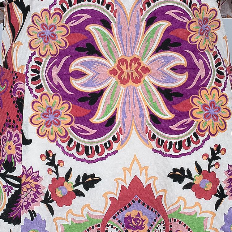 Pre Owned Etro Multicolor Printed Short Sleeve Maxi Dress L