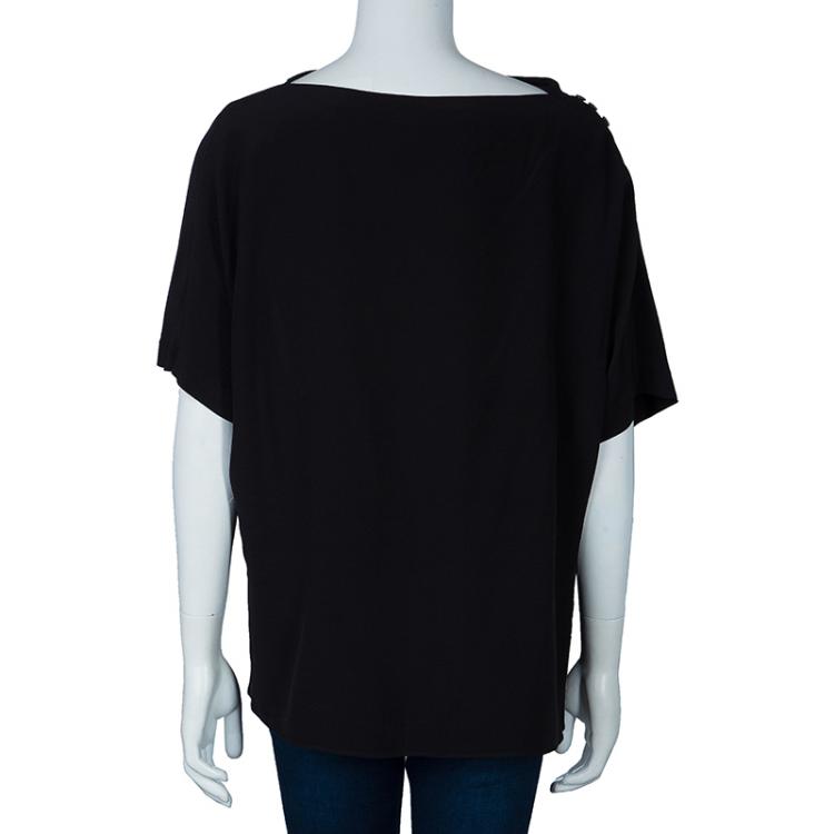Pre Owned Etro Black Silk and Sequins Top M