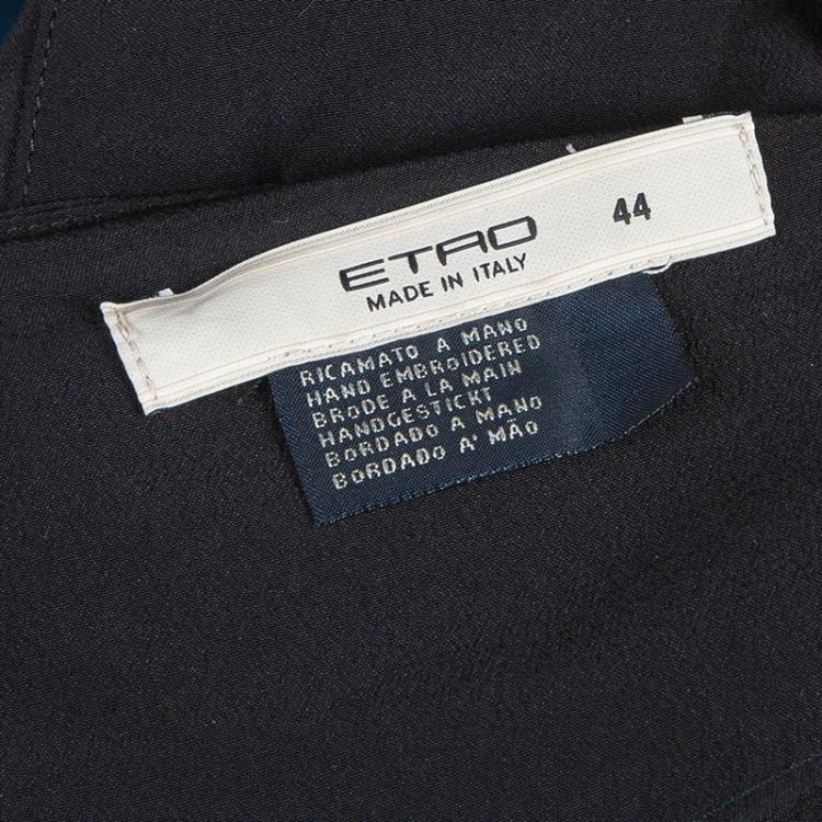 Pre Owned Etro Black Silk and Sequins Top M