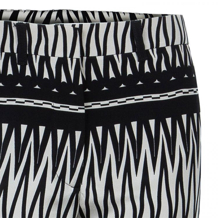 Pre Owned Etro Monochrome Silk Trousers S