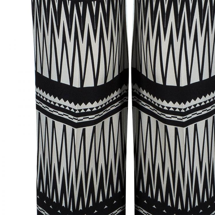 Pre Owned Etro Monochrome Silk Trousers S