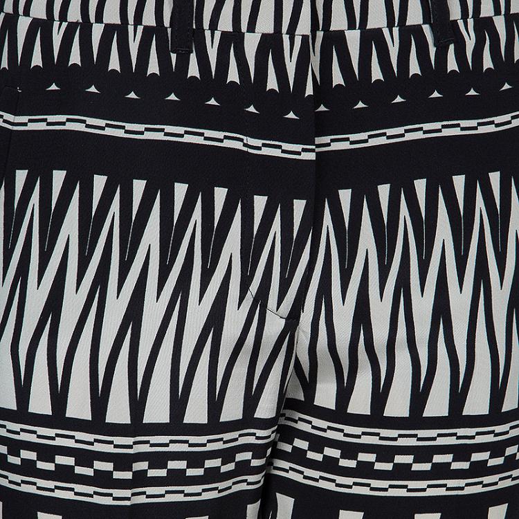 Pre Owned Etro Monochrome Silk Trousers S