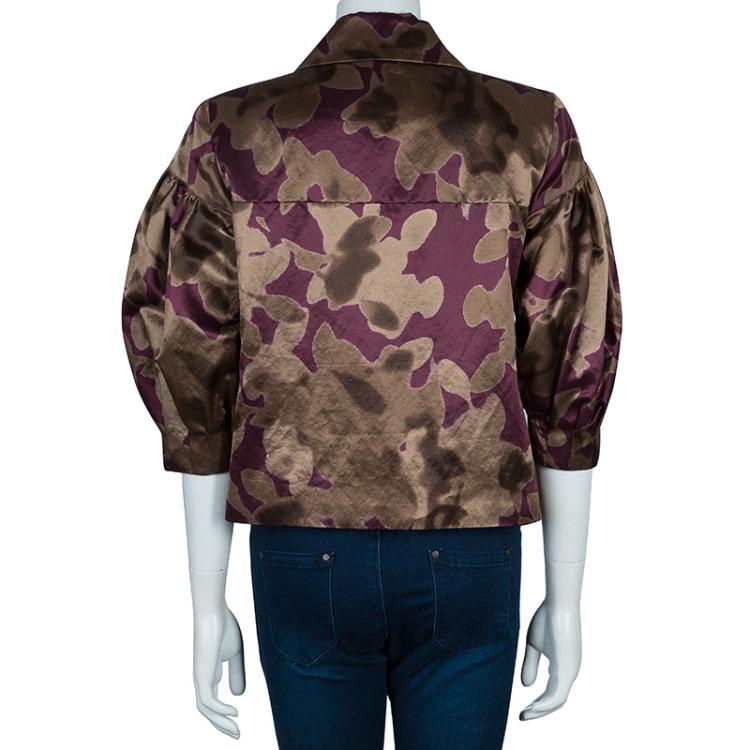 Pre Owned Etro Purple/Bronze Floral Blazer M