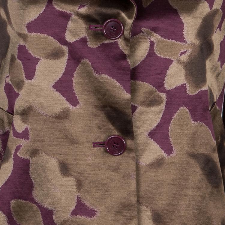 Pre Owned Etro Purple/Bronze Floral Blazer M