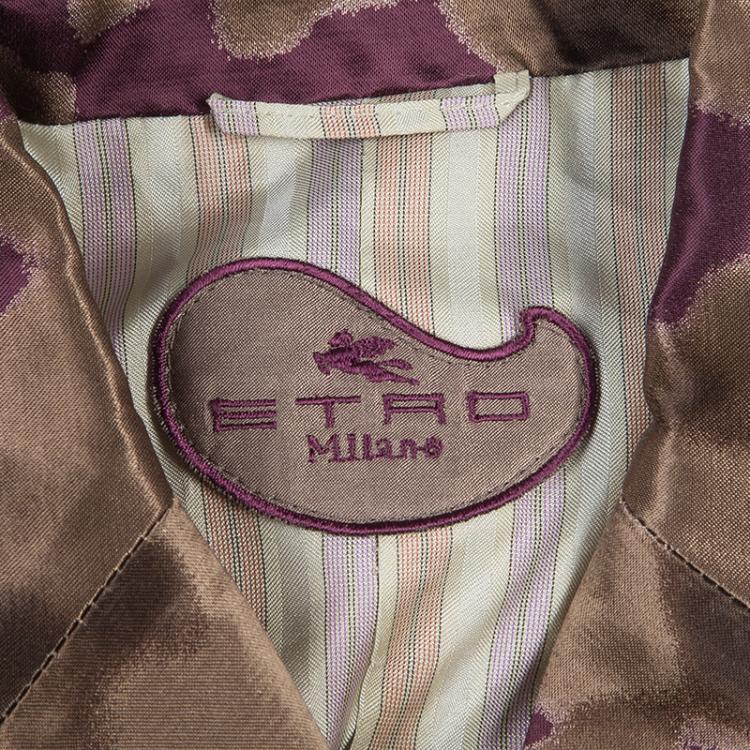 Pre Owned Etro Purple/Bronze Floral Blazer M