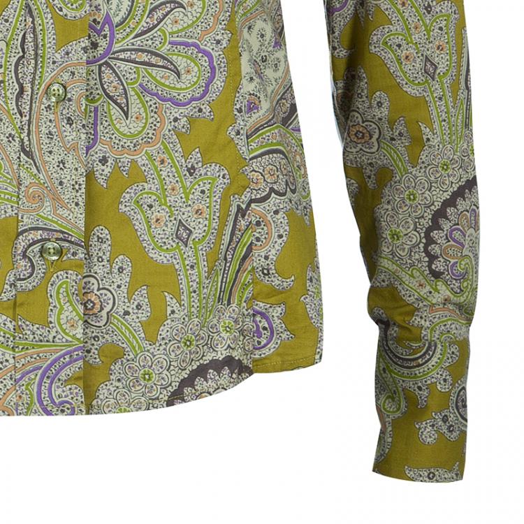Pre Owned Etro Yellow Printed Blouse M