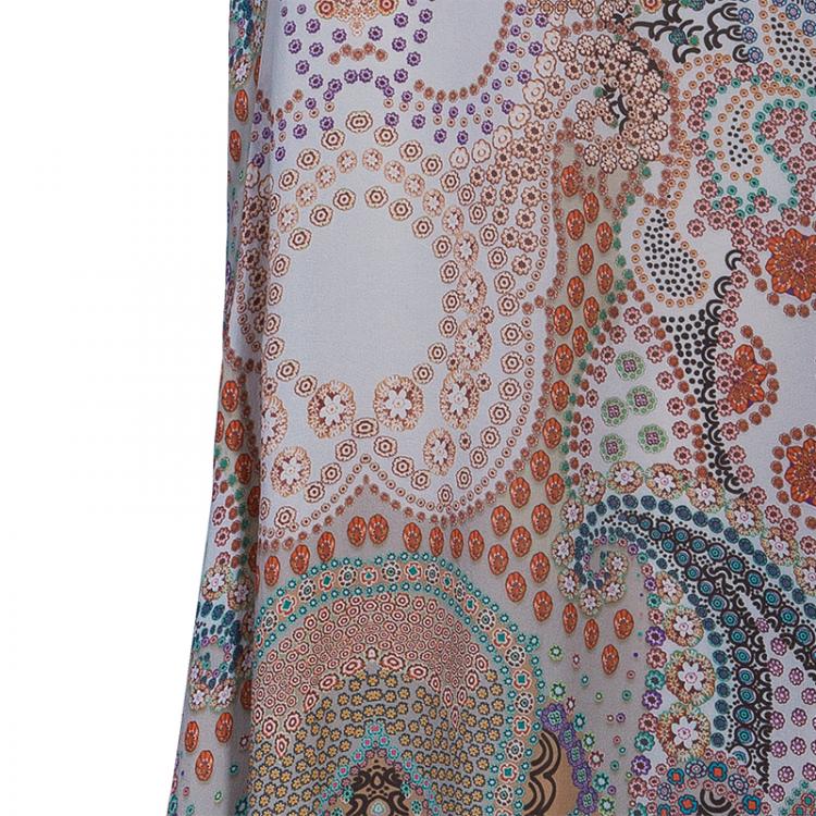 Pre Owned Etro Print Silk Maxi Skirt L