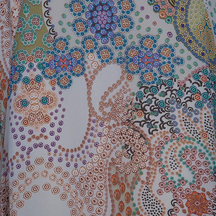 Pre Owned Etro Print Silk Maxi Skirt L