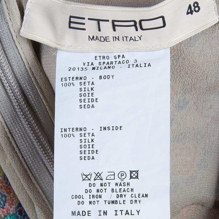 Pre Owned Etro Print Silk Maxi Skirt L