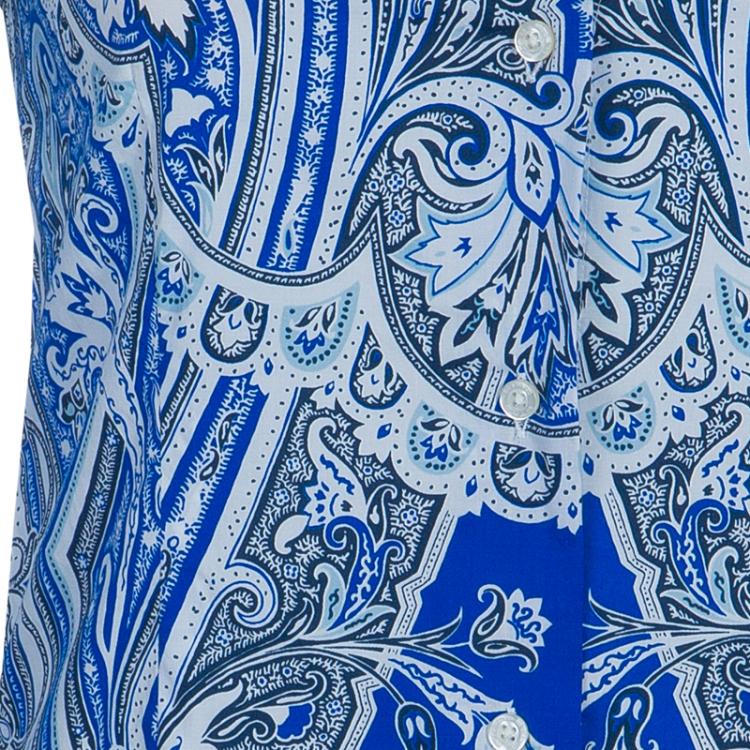 مملوكة مسبقًا Etro Blue Printed Shirt S