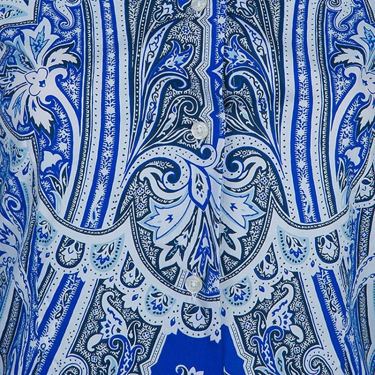 مملوكة مسبقًا Etro Blue Printed Shirt S