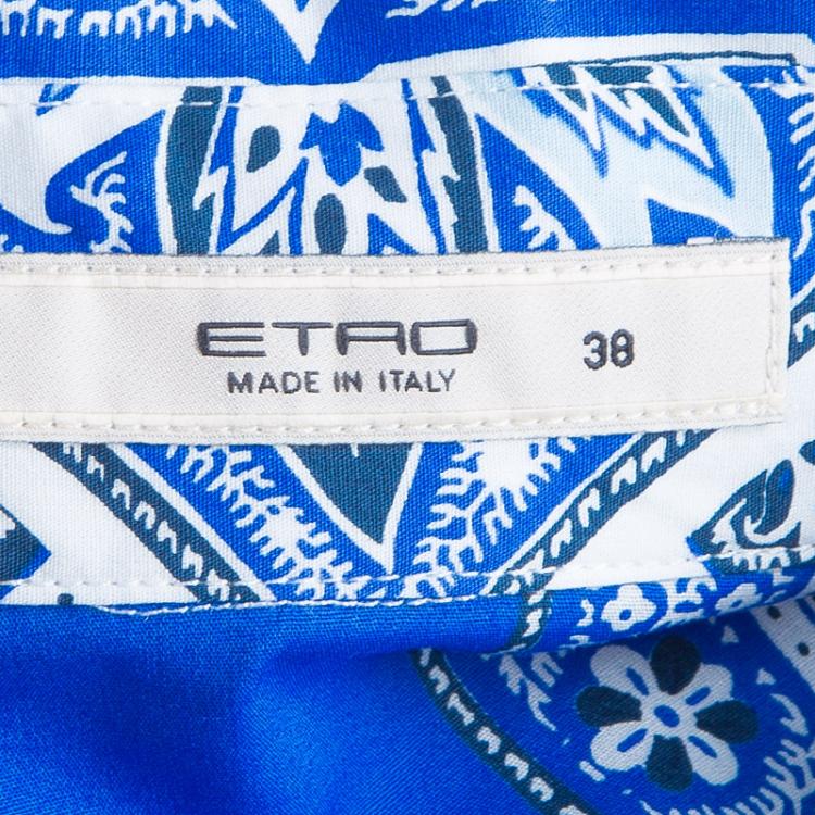 مملوكة مسبقًا Etro Blue Printed Shirt S
