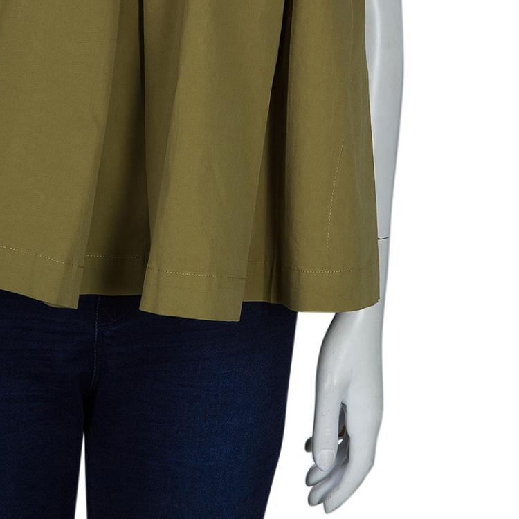 Pre Owned Etro Khaki One Shoulder Top S