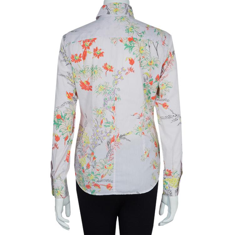 مملوكة مسبقًا Etro Multicolor Floral Print Long Sleeve Buttondown Shirt M