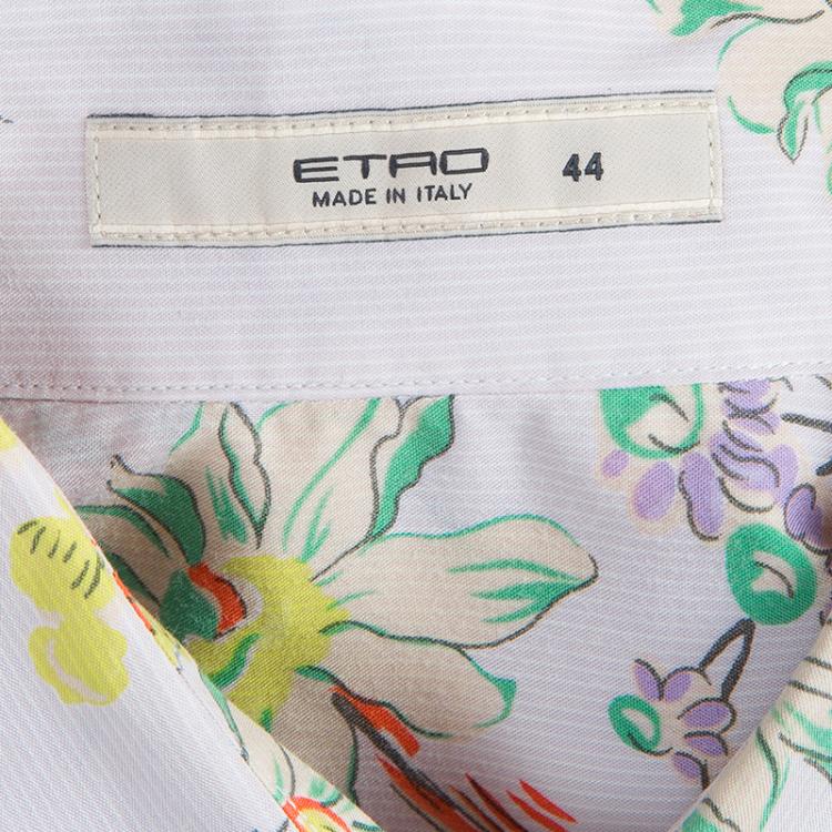 مملوكة مسبقًا Etro Multicolor Floral Print Long Sleeve Buttondown Shirt M