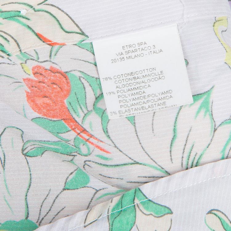 مملوكة مسبقًا Etro Multicolor Floral Print Long Sleeve Buttondown Shirt M