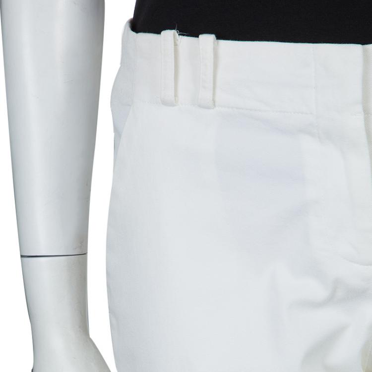 Pre Owned Etro White Cotton Trousers M