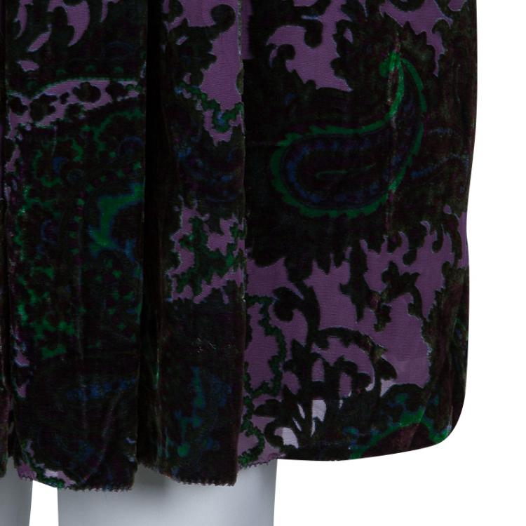 Pre Owned Etro Purple Burnout Detail Sleeveless Dress S