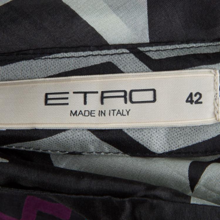 Pre Owned Etro Multicolor Printed Silk Sheer Tunic Dress M