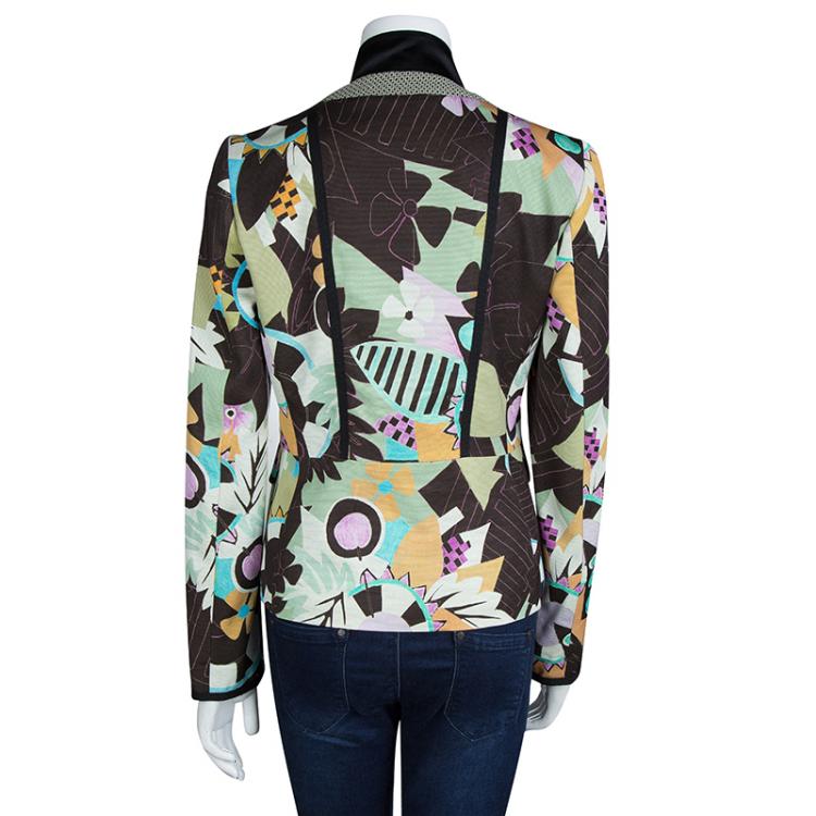 Pre Owned Etro Multicolor Printed Fitted Blazer M
