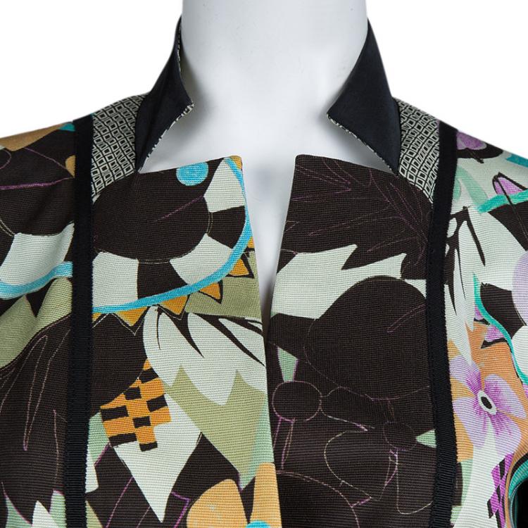 Pre Owned Etro Multicolor Printed Fitted Blazer M