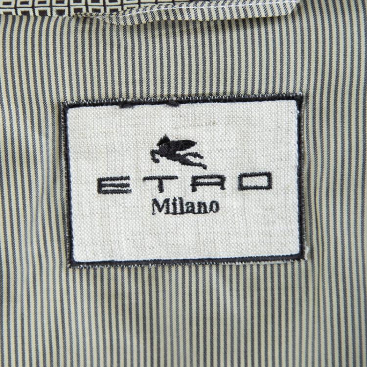 Pre Owned Etro Multicolor Printed Fitted Blazer M