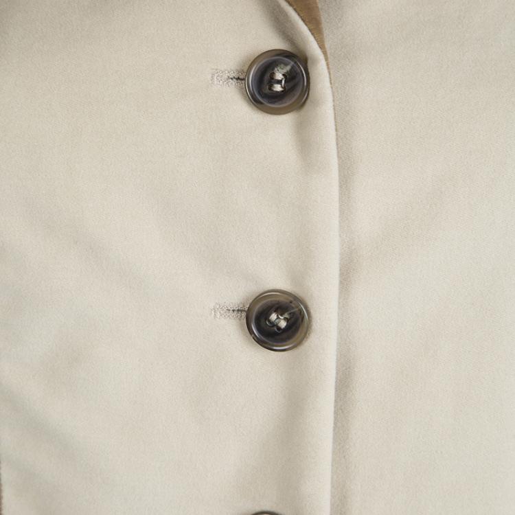 Pre Owned Etro Beige and Brown Velvet Notched Collar Blazer L